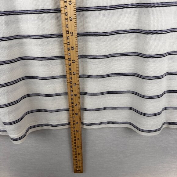 MEN'S IZOD VINTAGE SHORT SLEEVE STRIPED POLO SHIRT, WHITE, XXXL/XXXG - Picture 7 of 8